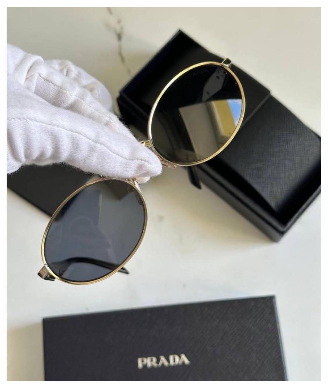 PRADA Черные металлические солнцезащитные очки, фото 5