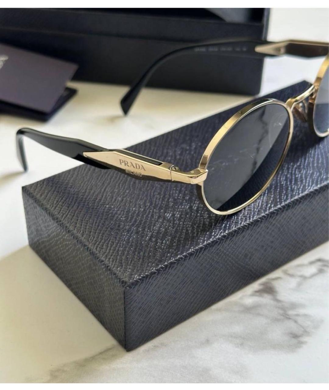 PRADA Черные металлические солнцезащитные очки, фото 3