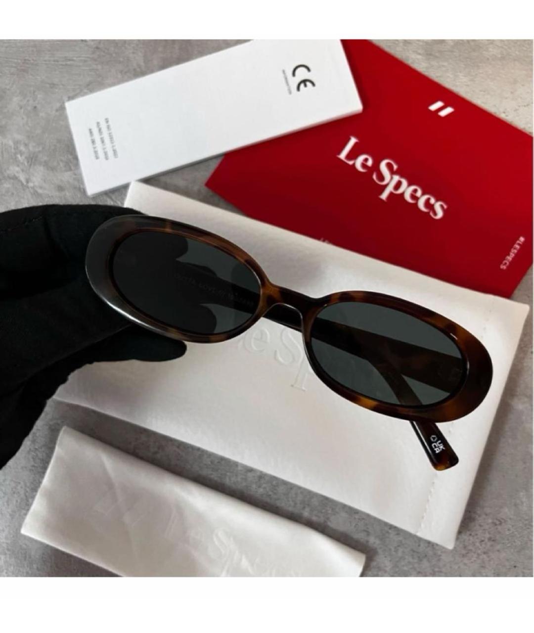 LE SPECS Коричневые пластиковые солнцезащитные очки, фото 2