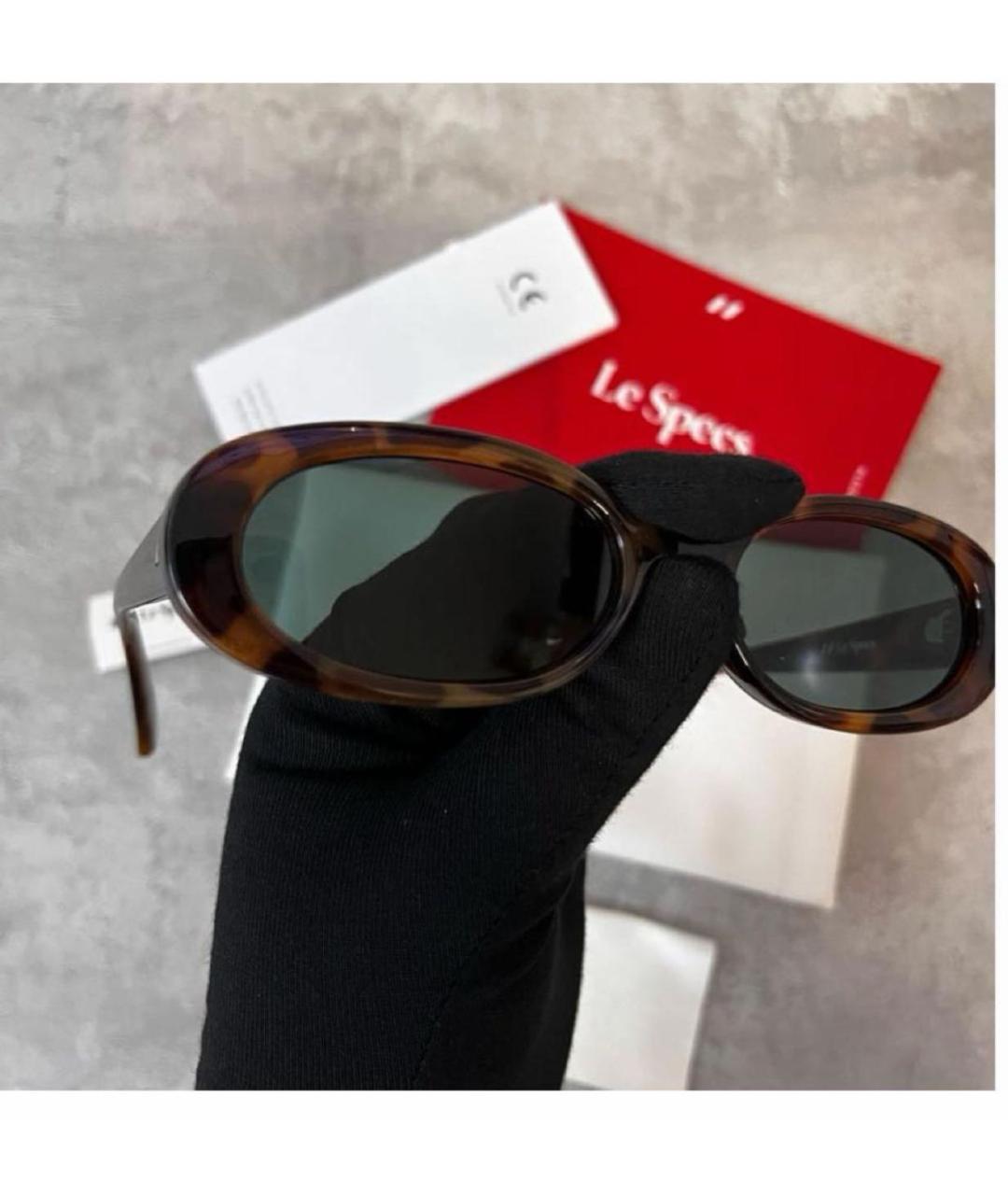 LE SPECS Коричневые пластиковые солнцезащитные очки, фото 4
