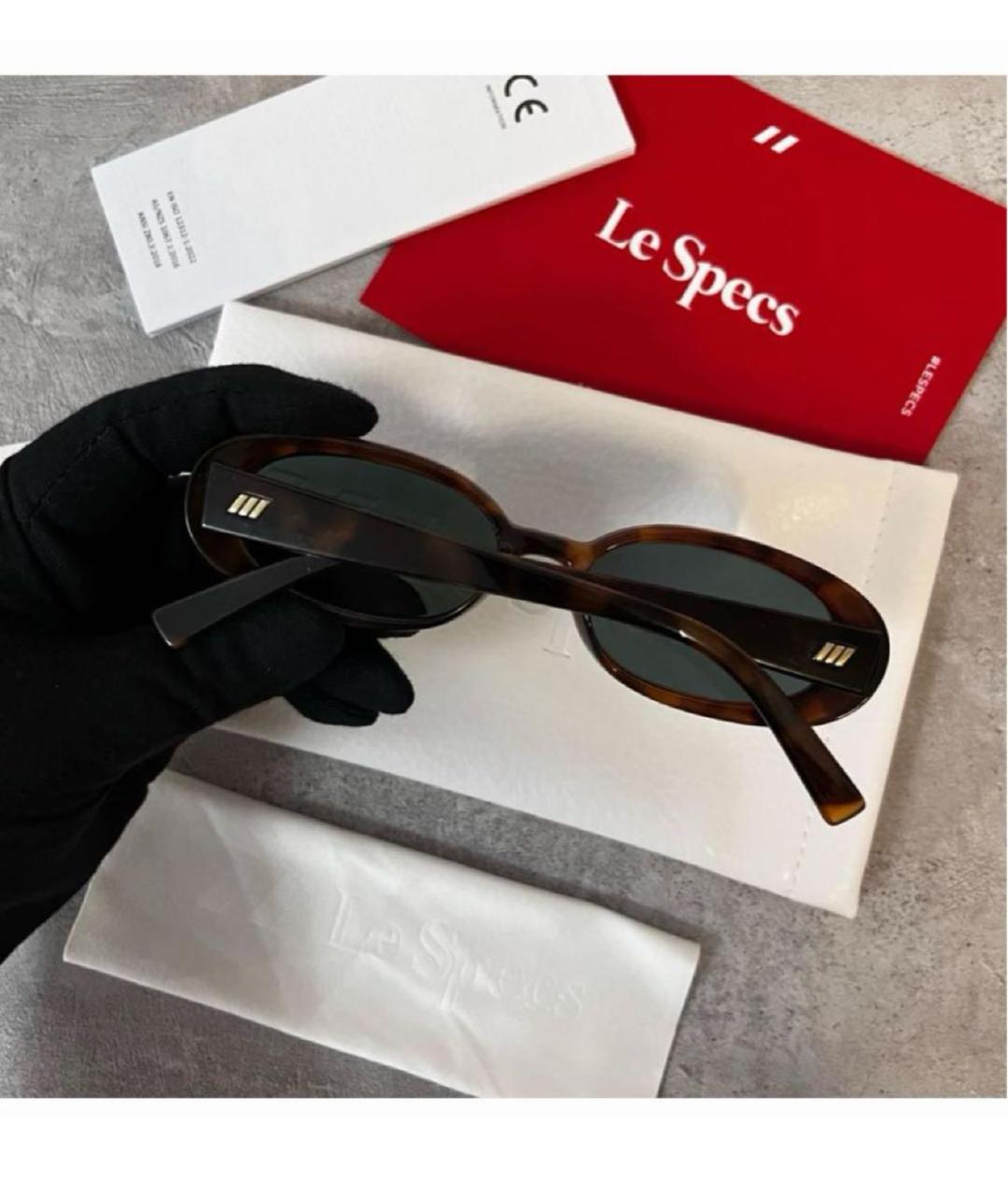 LE SPECS Коричневые пластиковые солнцезащитные очки, фото 3