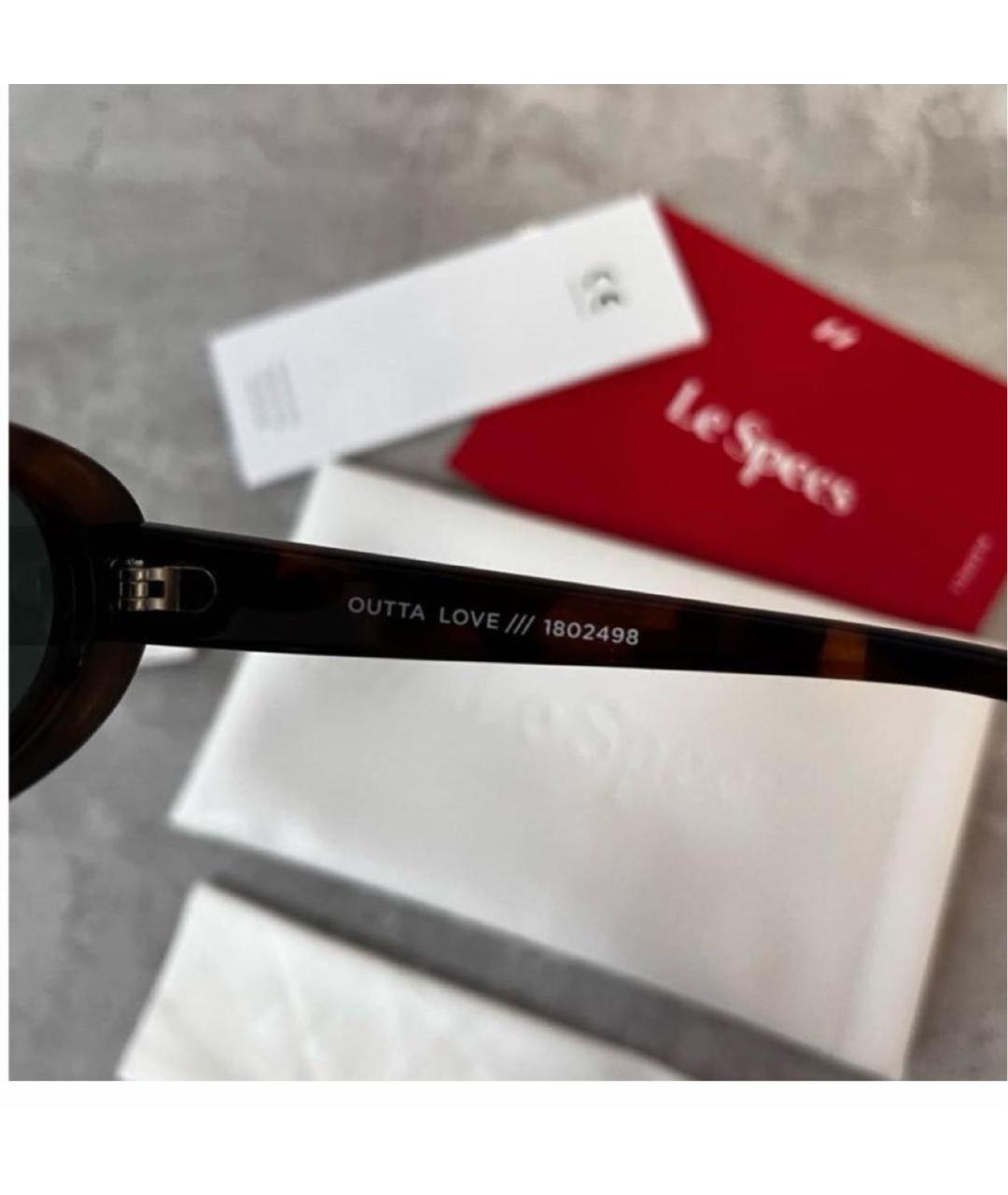 LE SPECS Коричневые пластиковые солнцезащитные очки, фото 5