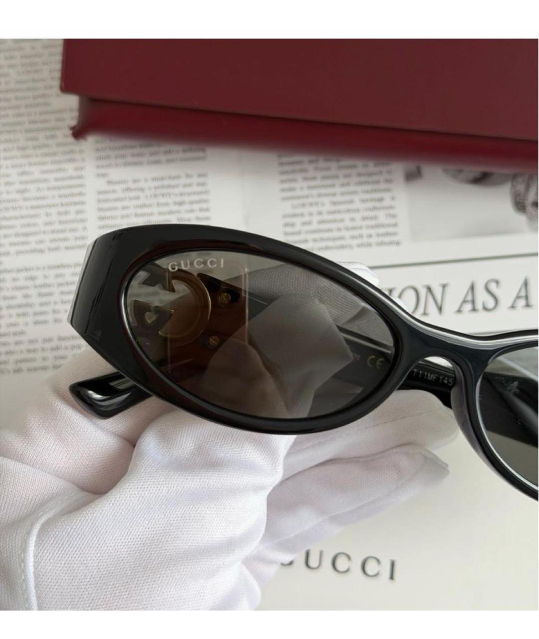 GUCCI Черные пластиковые солнцезащитные очки, фото 4