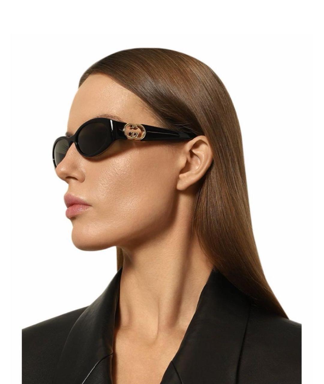 GUCCI Черные пластиковые солнцезащитные очки, фото 8
