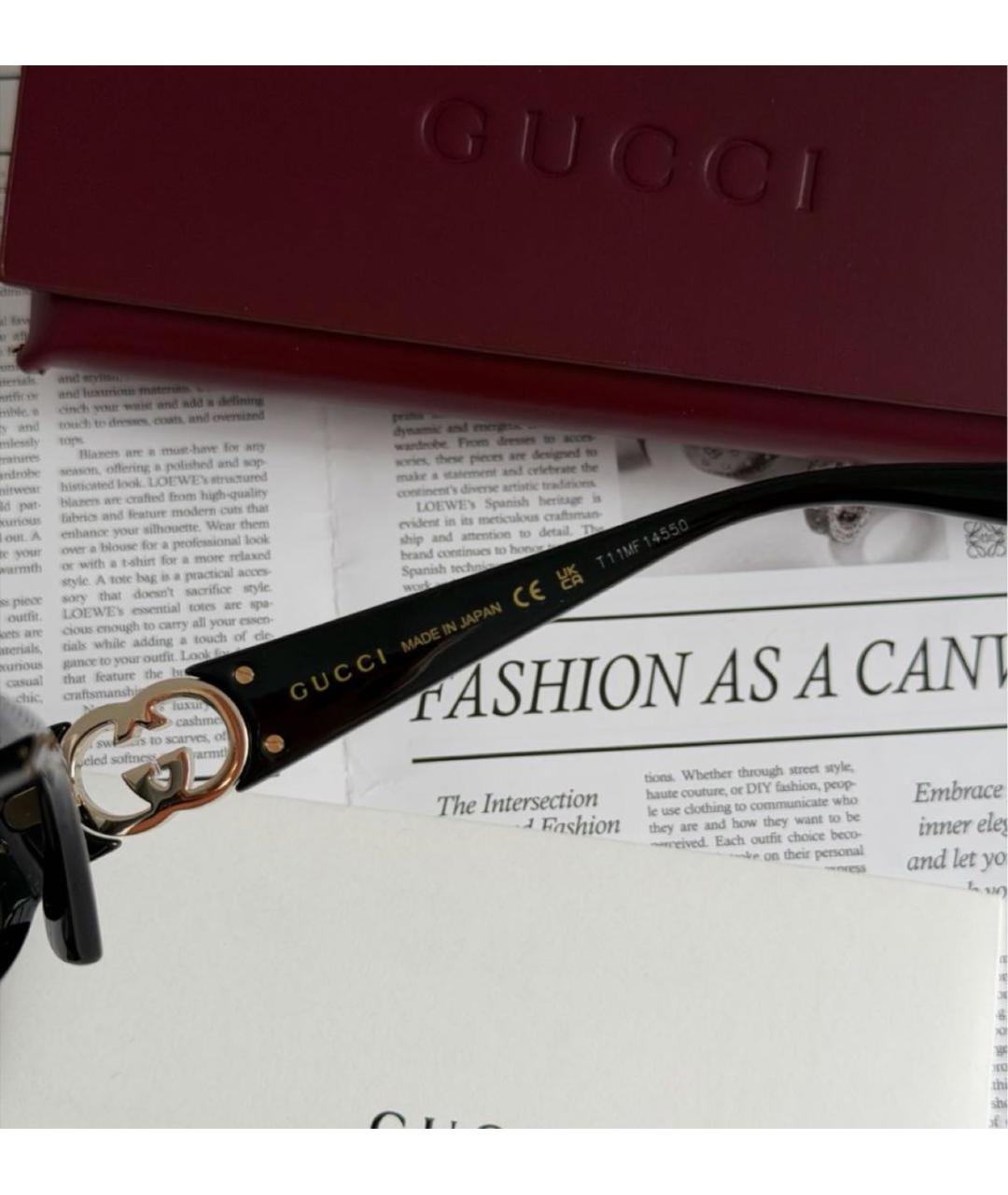 GUCCI Черные пластиковые солнцезащитные очки, фото 6