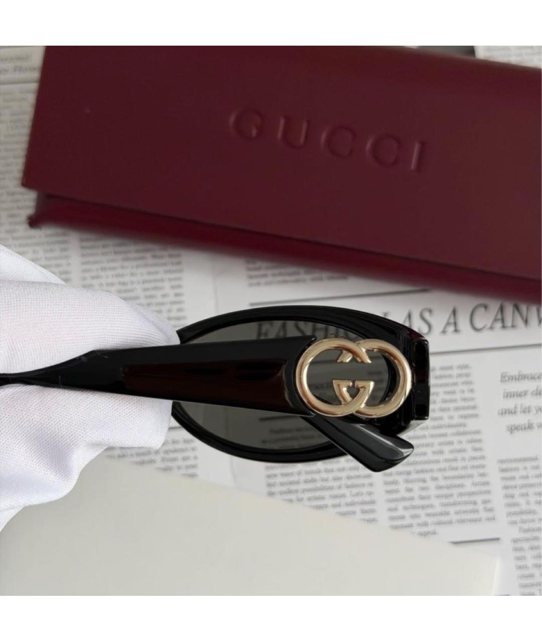 GUCCI Черные пластиковые солнцезащитные очки, фото 5