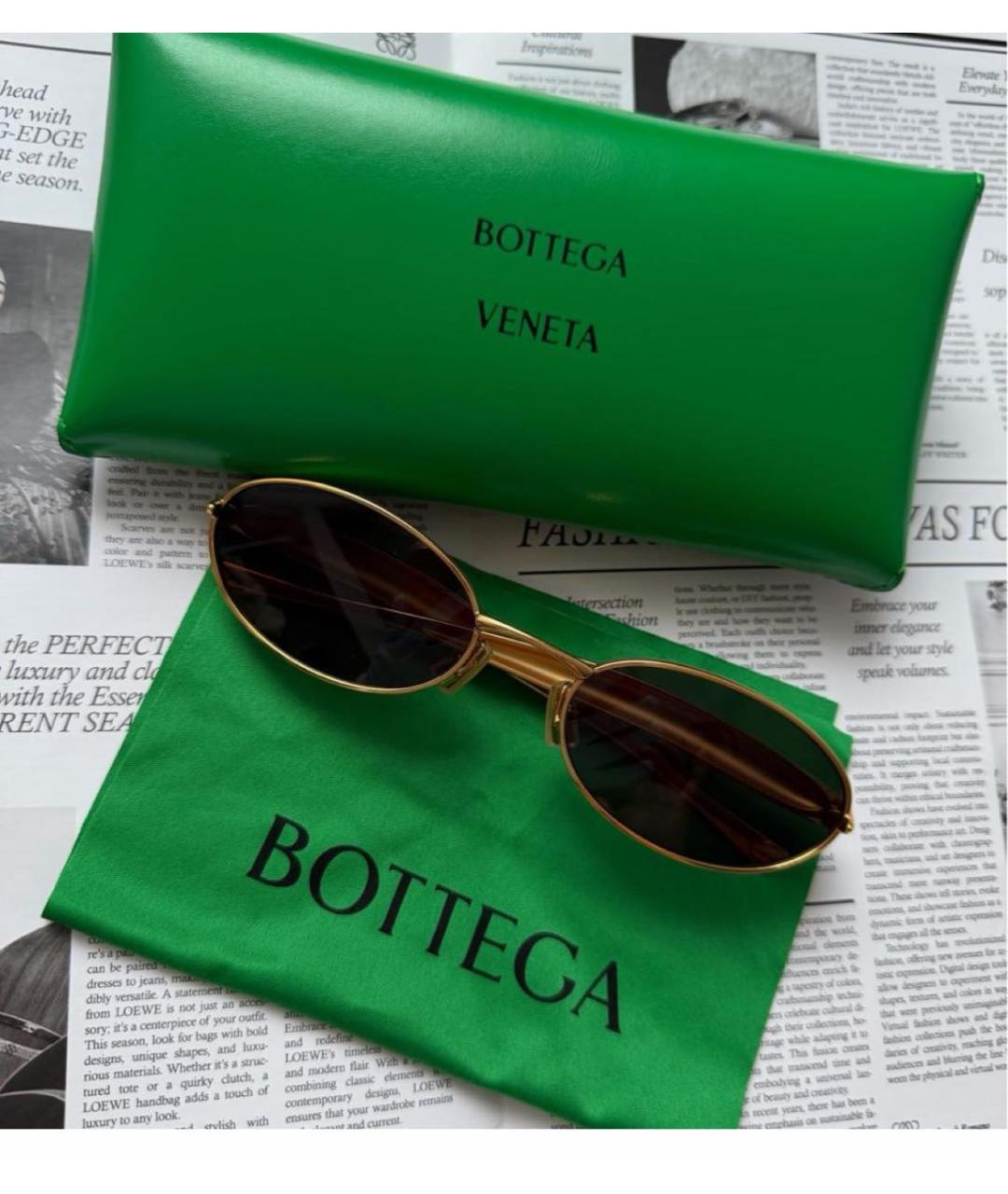 BOTTEGA VENETA Черные металлические солнцезащитные очки, фото 8