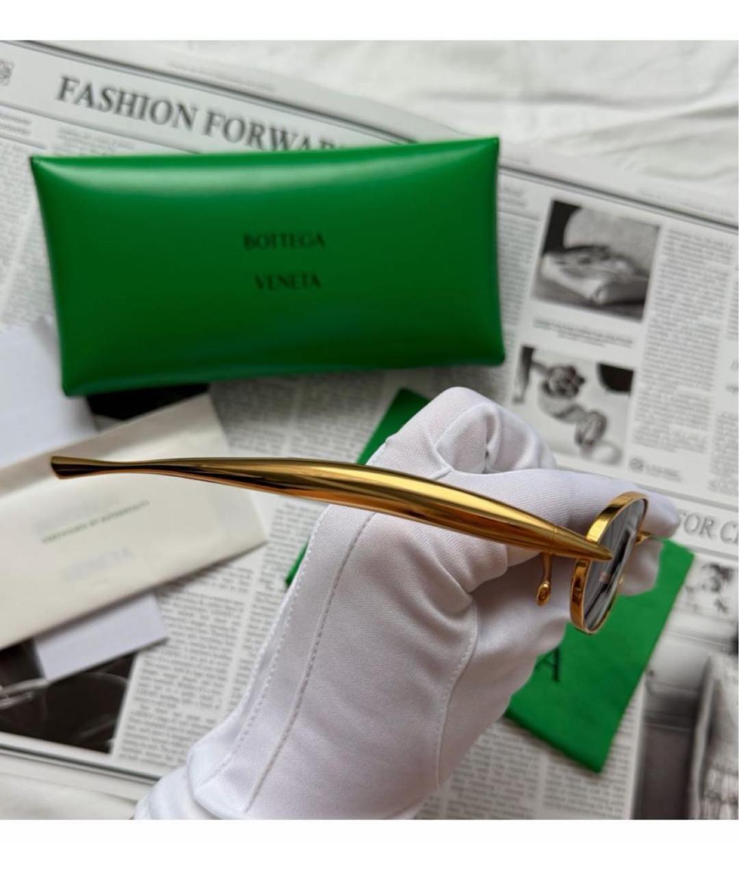 BOTTEGA VENETA Черные металлические солнцезащитные очки, фото 5