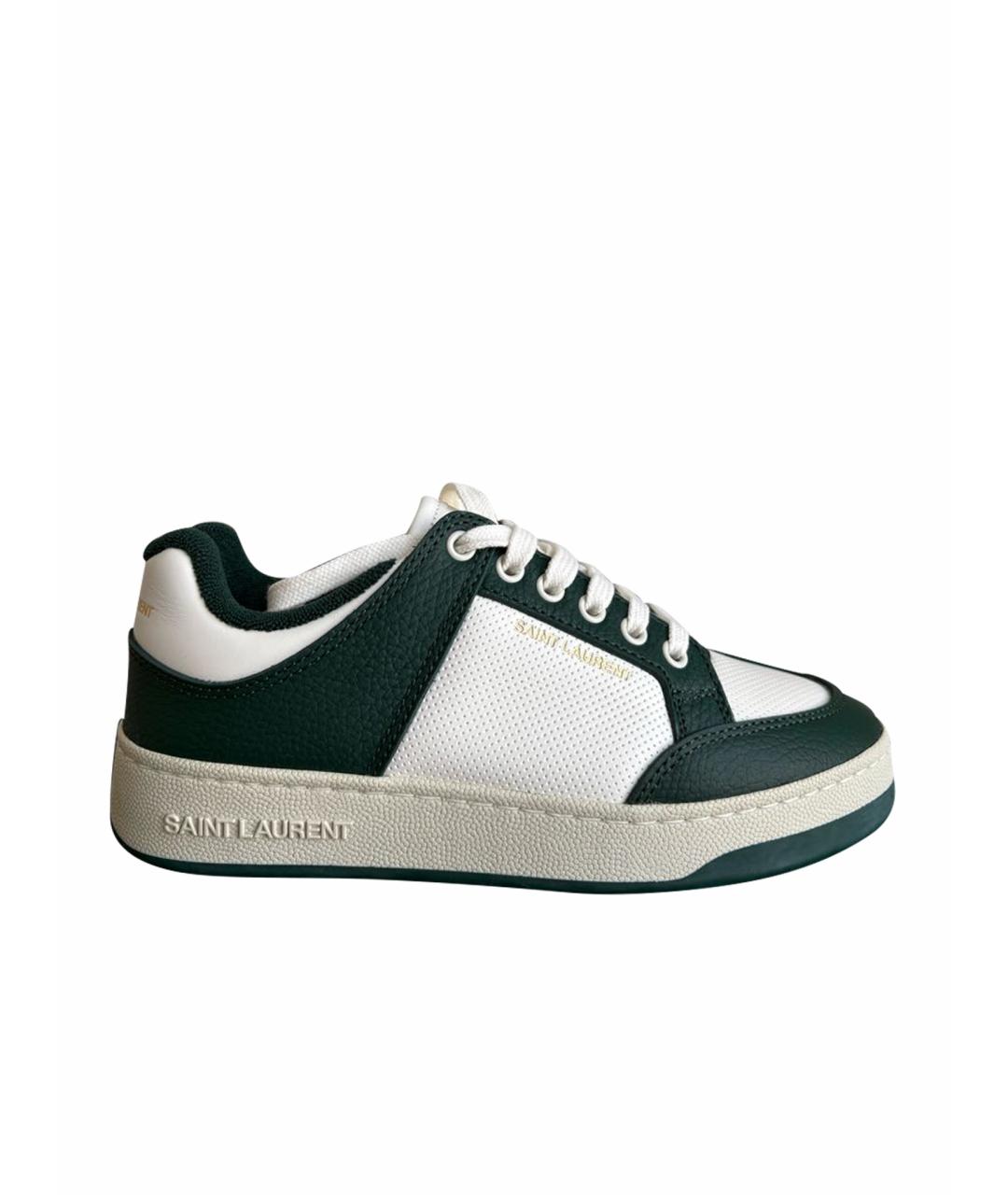 SAINT LAURENT Белые кожаные кеды, фото 1