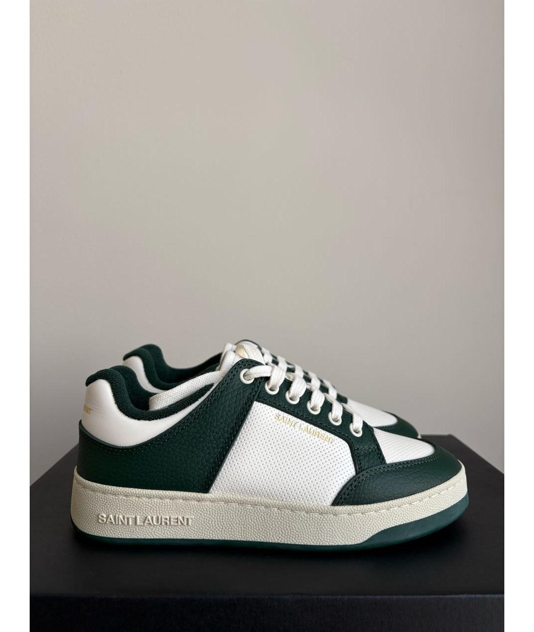 SAINT LAURENT Белые кожаные кеды, фото 5