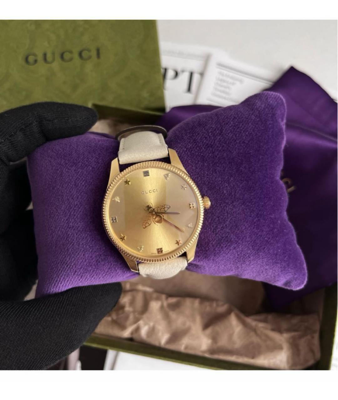 GUCCI Золотые стальные часы, фото 4