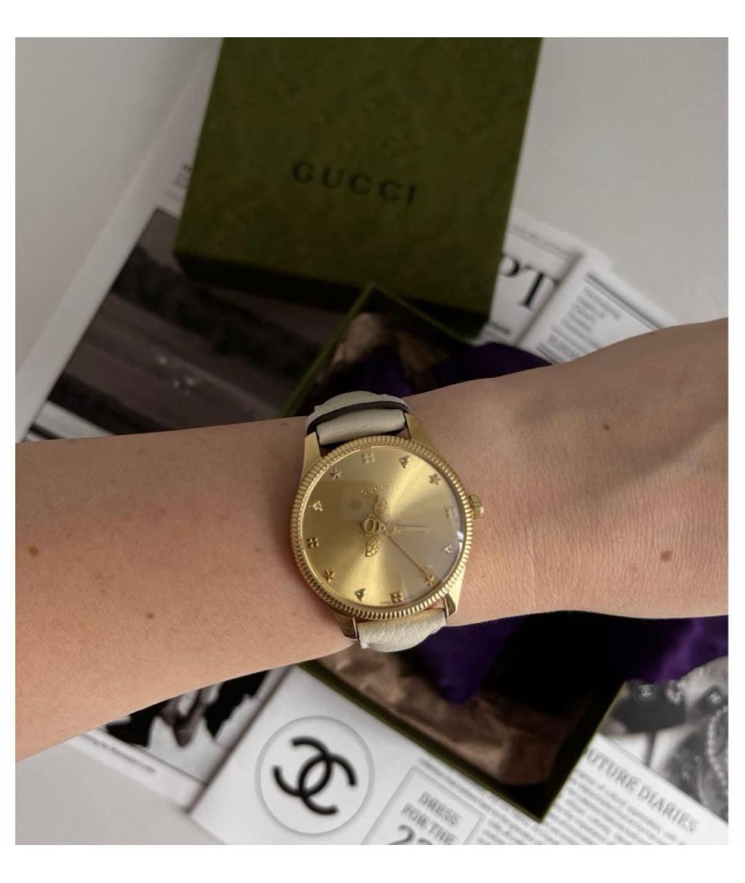 GUCCI Золотые стальные часы, фото 5