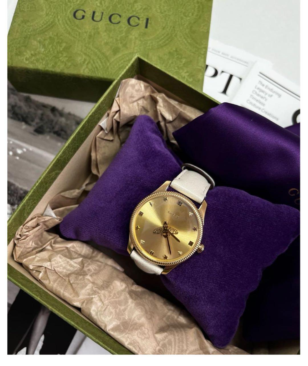 GUCCI Золотые стальные часы, фото 2