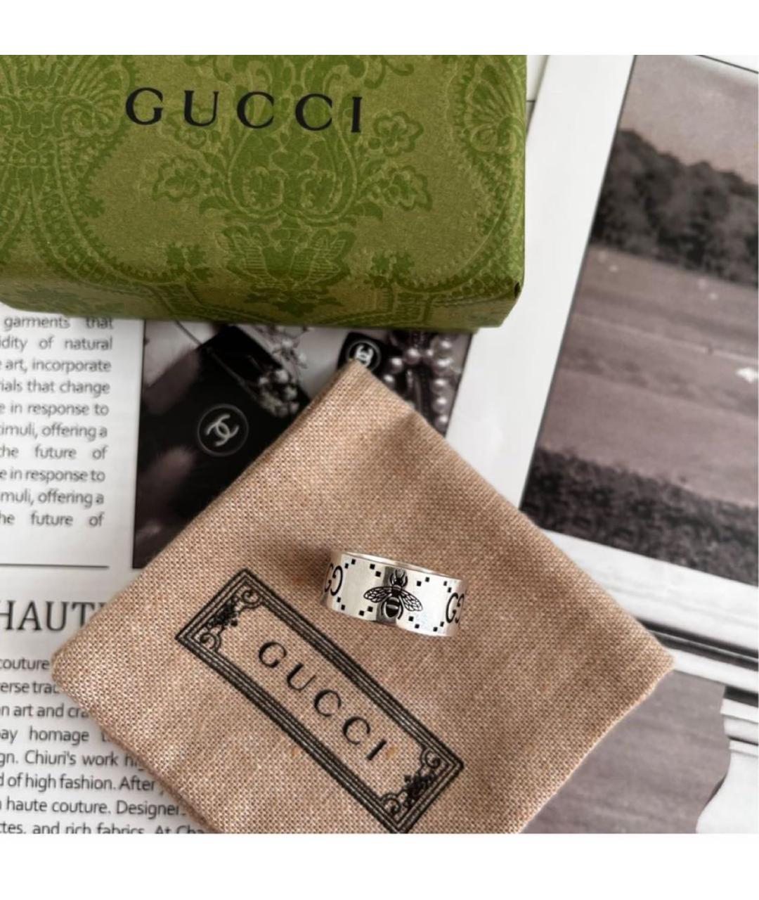 GUCCI Серебряное серебряное кольцо, фото 2