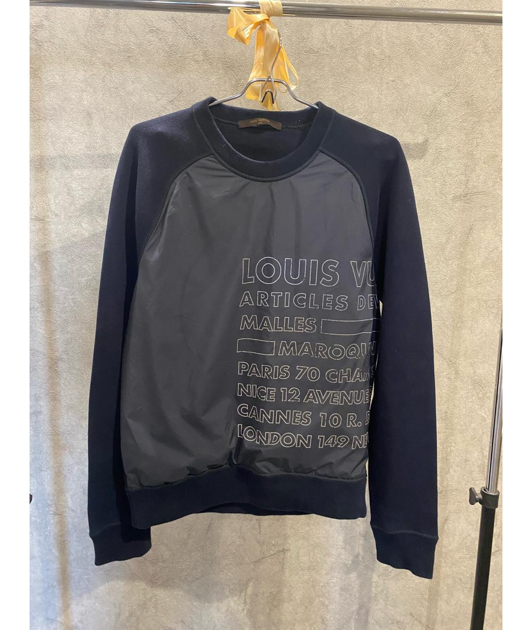 LOUIS VUITTON Темно-синий хлопковый джемпер / свитер, фото 2