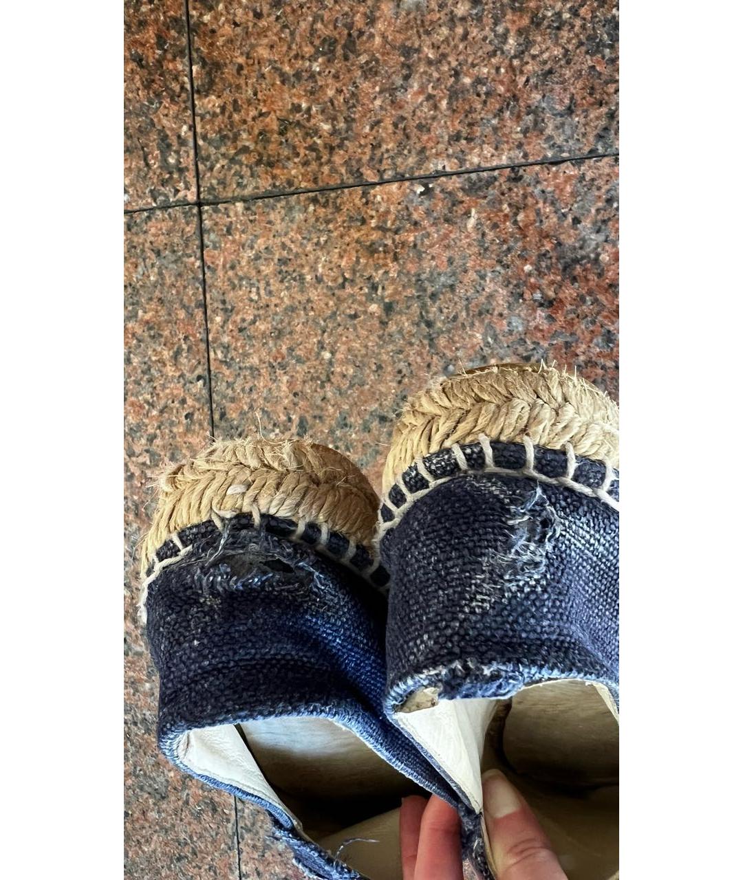 CHANEL Темно-синие текстильные эспадрильи, фото 4