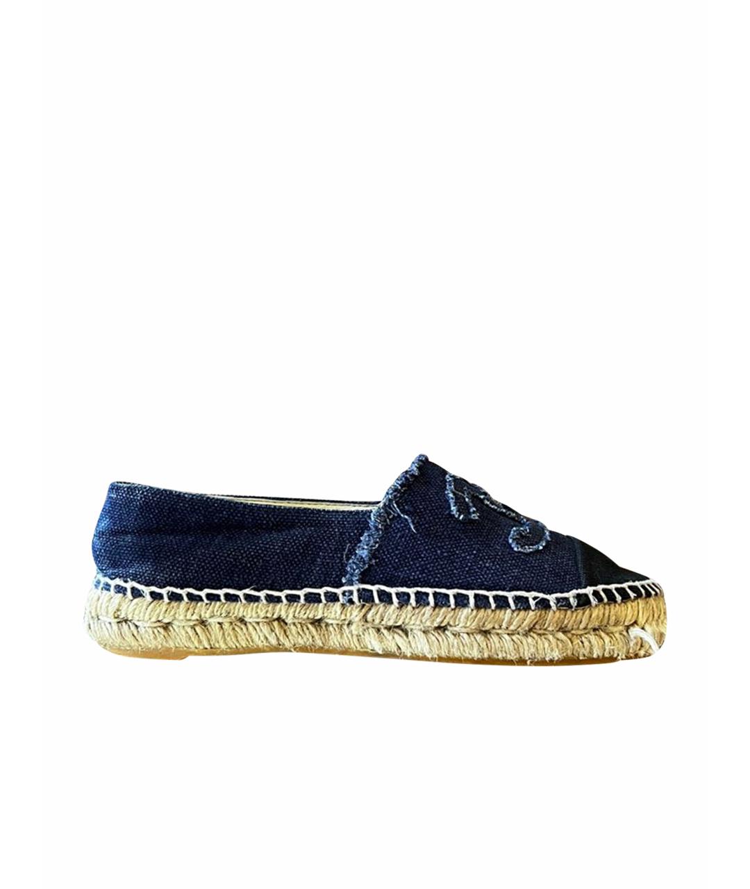 CHANEL Темно-синие текстильные эспадрильи, фото 5