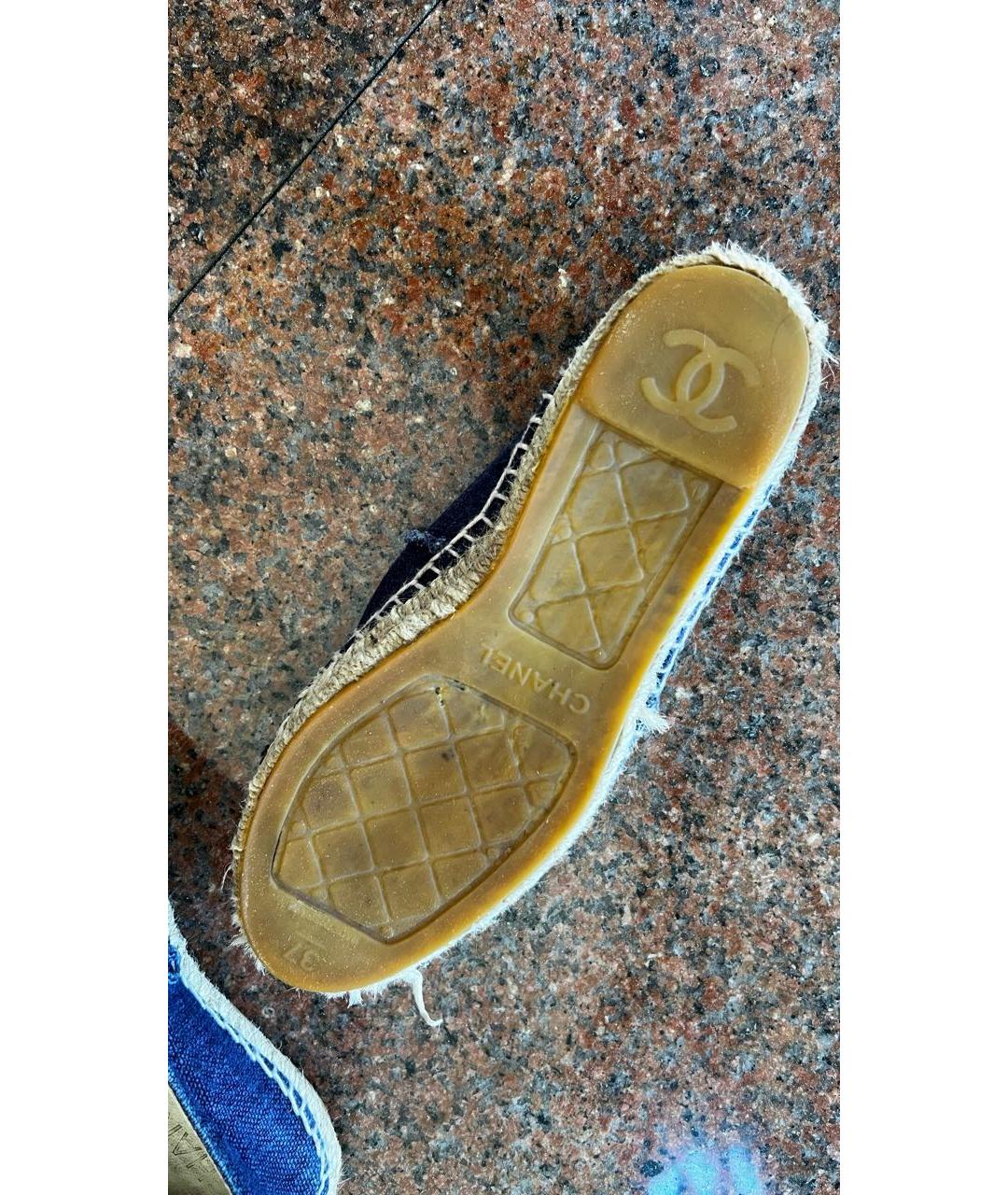 CHANEL Темно-синие текстильные эспадрильи, фото 3