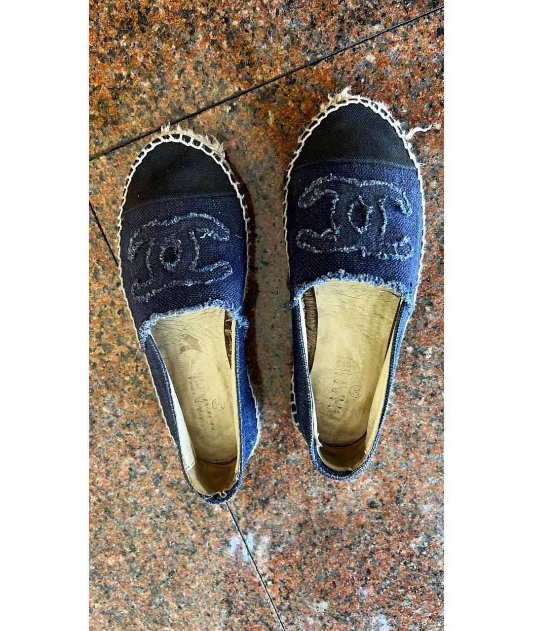 CHANEL Темно-синие текстильные эспадрильи, фото 2