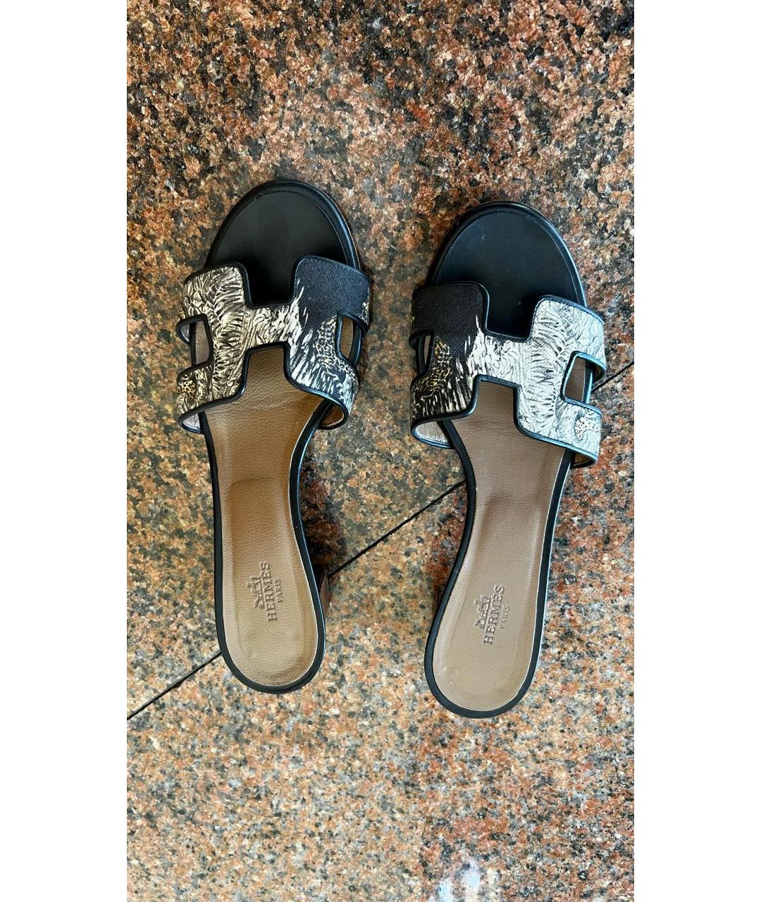 HERMES Мульти текстильные мюли, фото 4