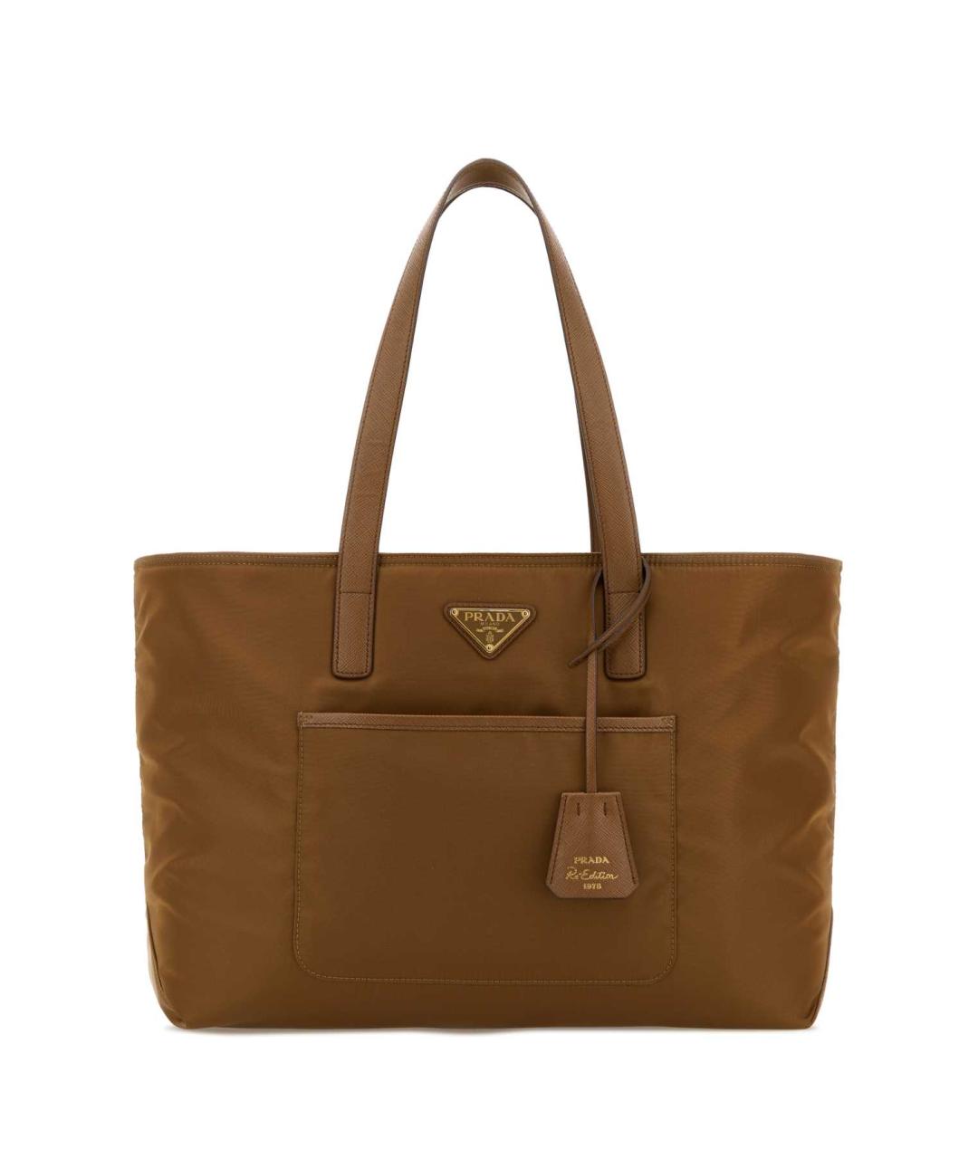 PRADA Коричневая тканевая сумка тоут, фото 1