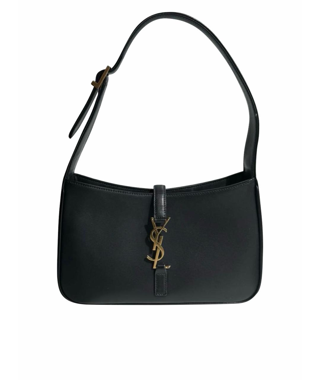 SAINT LAURENT Черная кожаная сумка с короткими ручками, фото 1