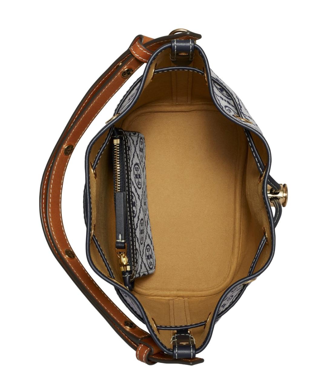 TORY BURCH Синяя тканевая сумка с короткими ручками, фото 3