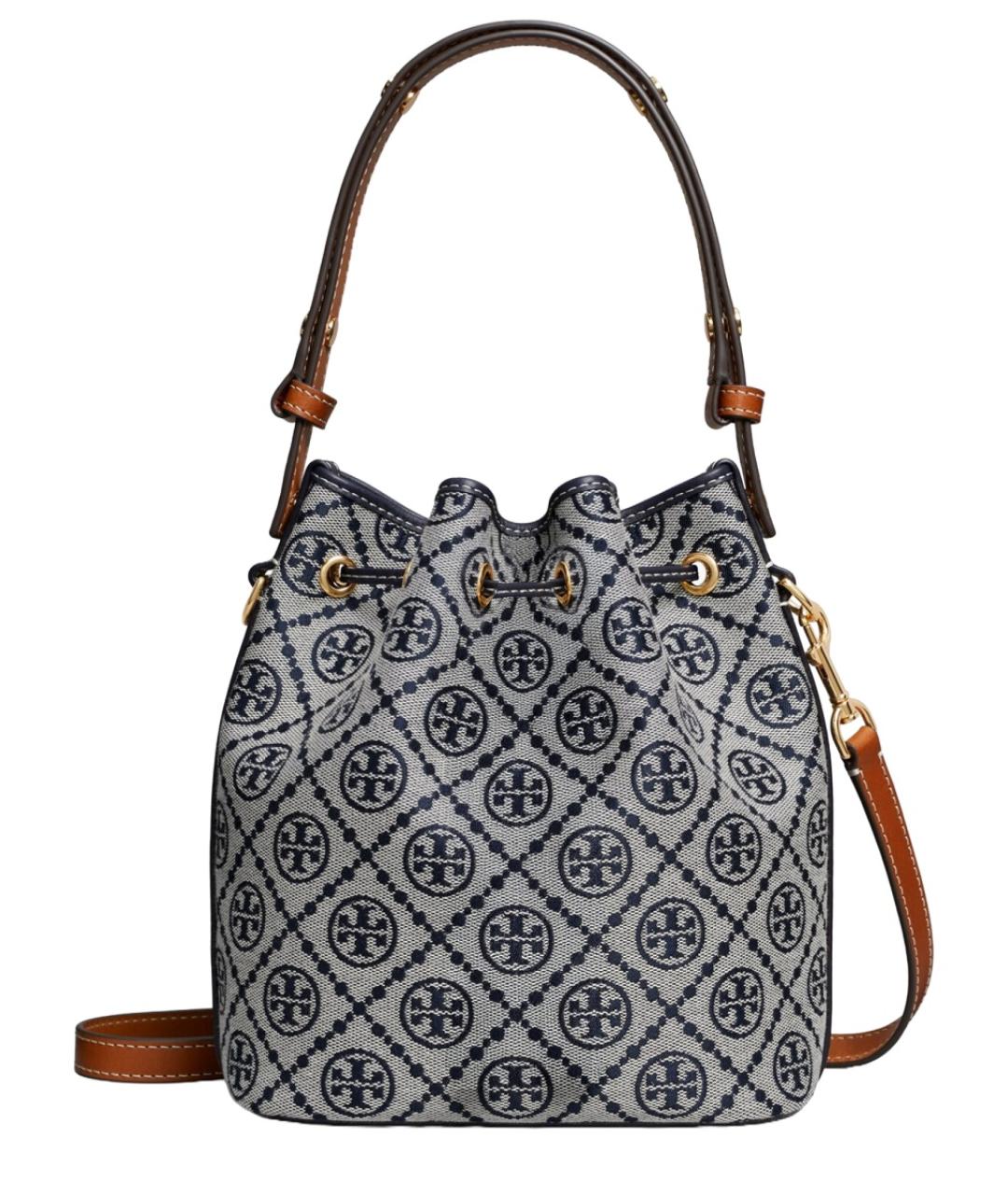 TORY BURCH Синяя тканевая сумка с короткими ручками, фото 2