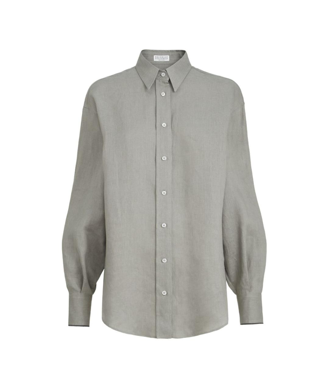 BRUNELLO CUCINELLI Зеленая льняная рубашка, фото 1