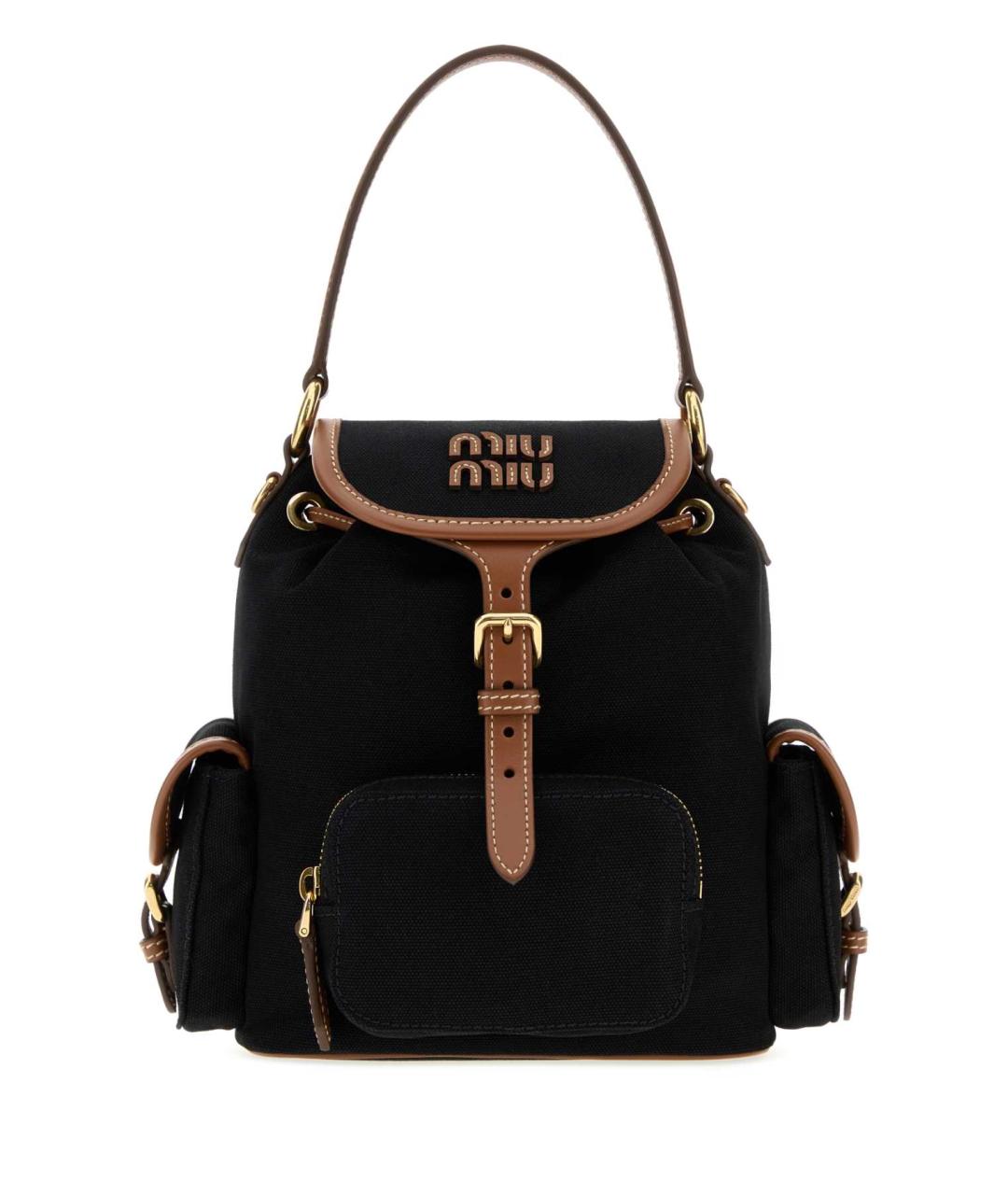 MIU MIU Черный тканевый рюкзак, фото 1