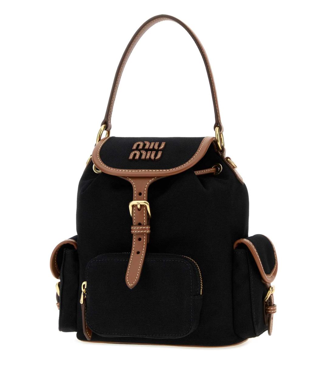 MIU MIU Черный тканевый рюкзак, фото 2