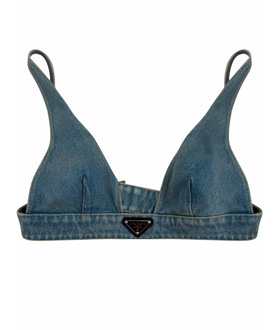 PRADA Голубая деним майка, фото 1