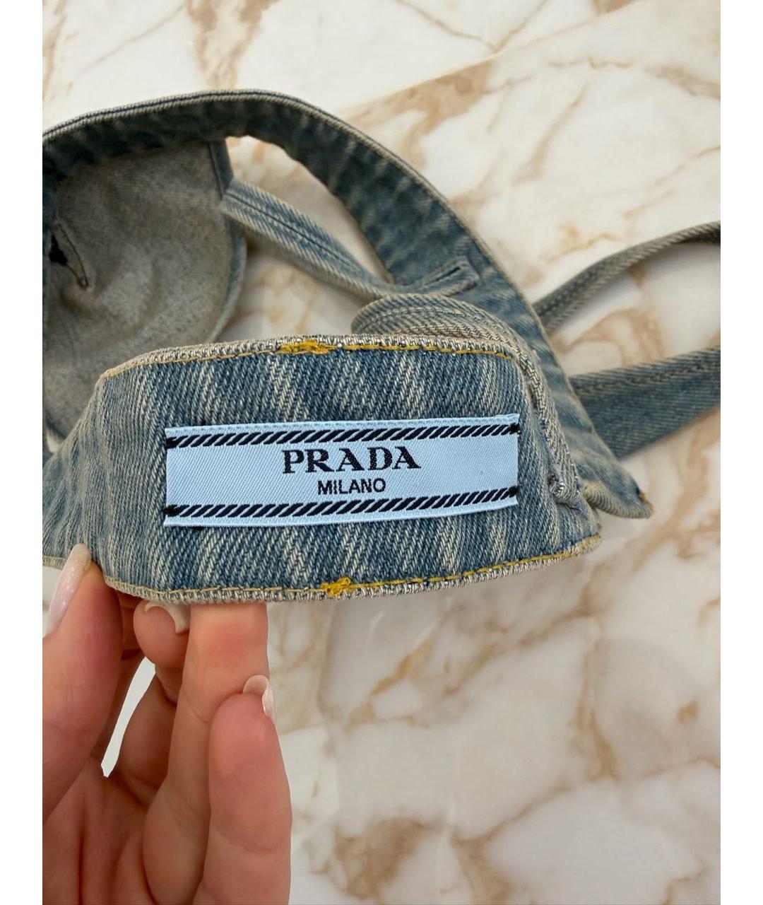 PRADA Голубая деним майка, фото 6