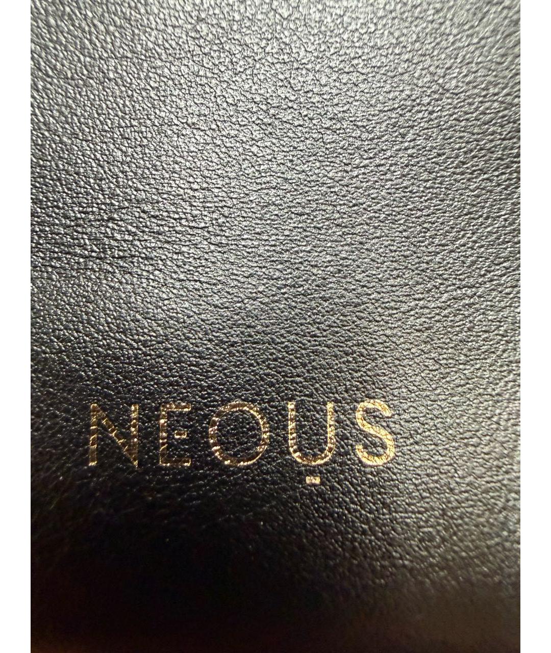 NEOUS Черная кожаная сумка с короткими ручками, фото 4