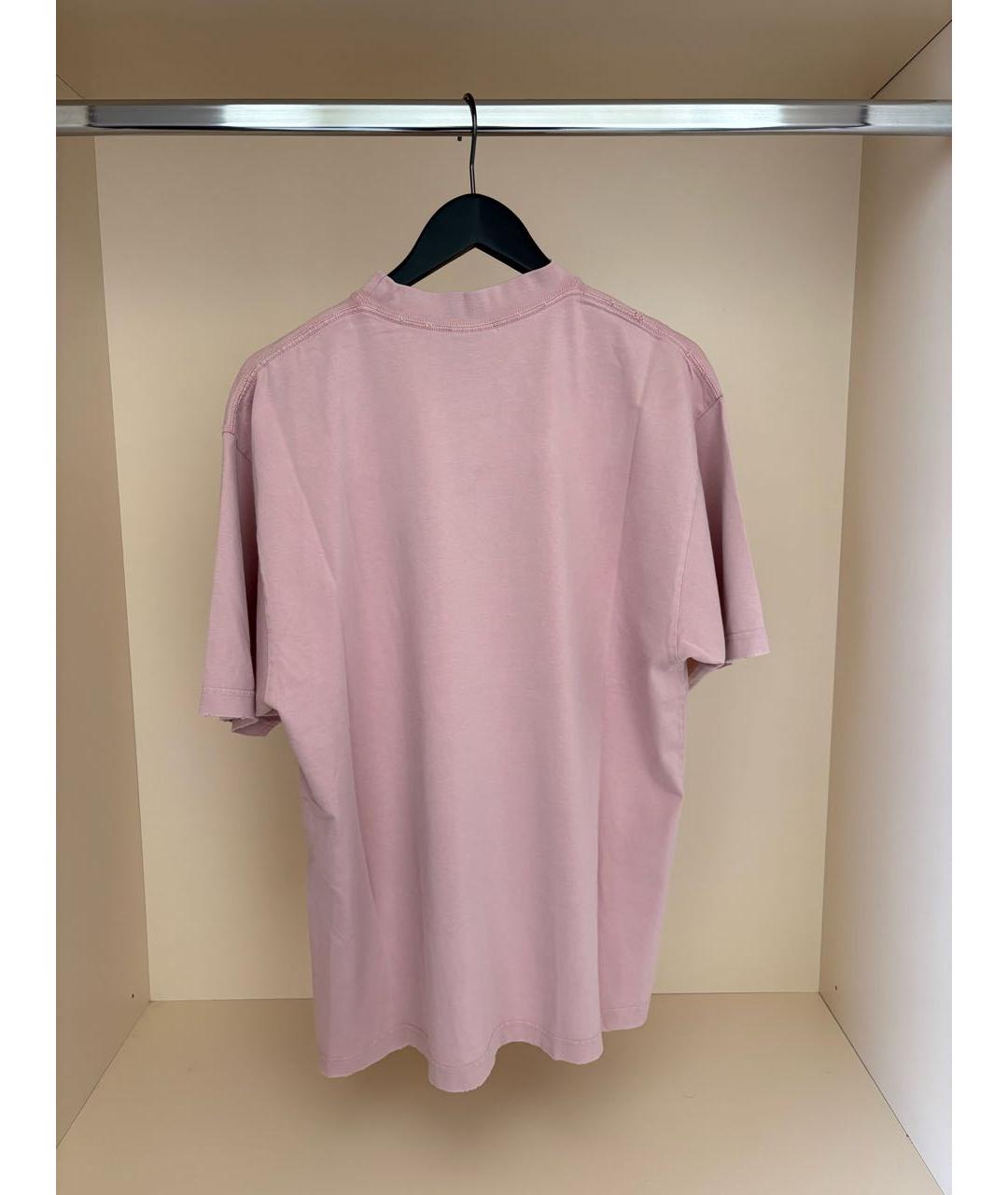BALENCIAGA Розовая хлопковая футболка, фото 2