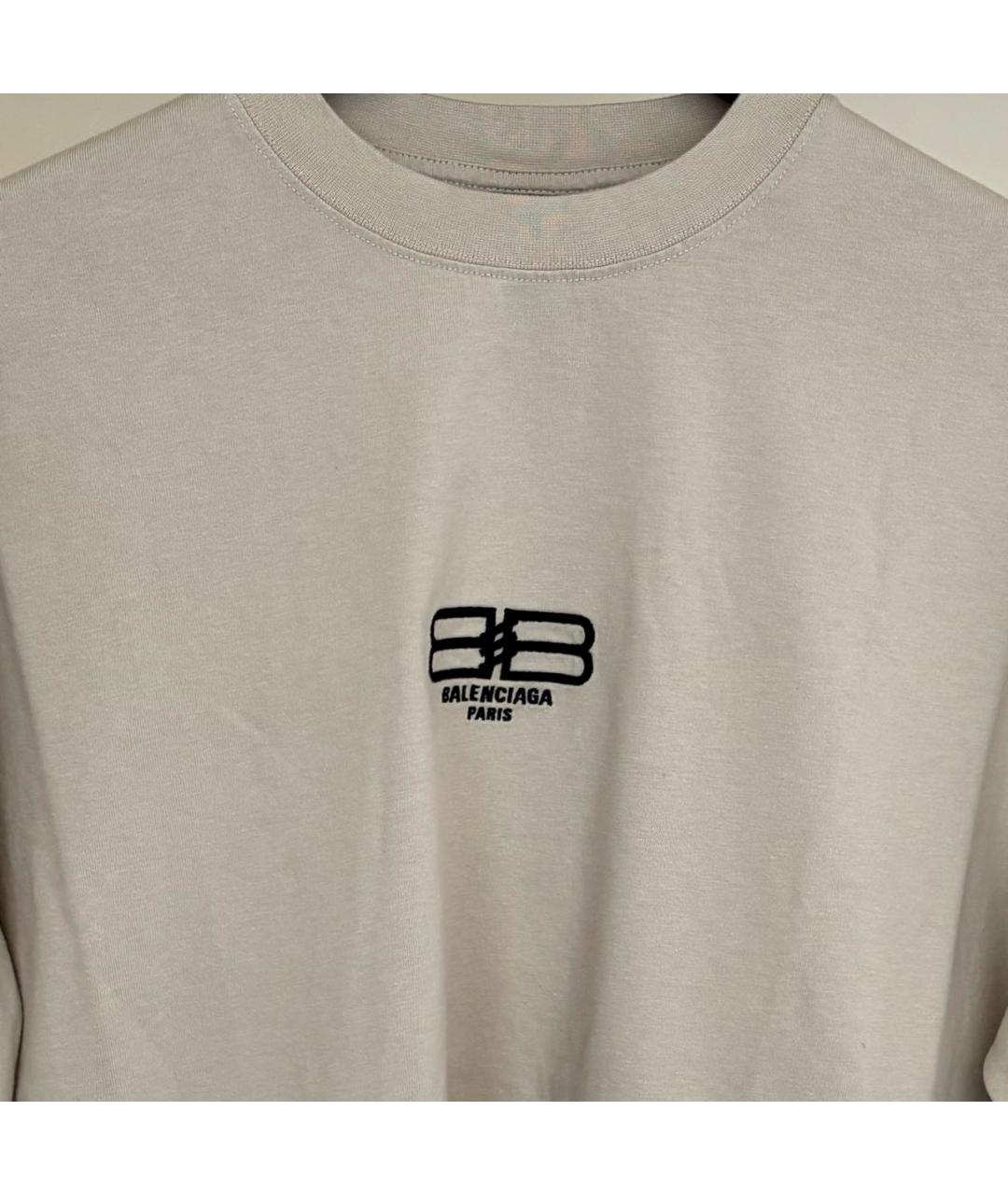 BALENCIAGA Бежевая хлопковая футболка, фото 3