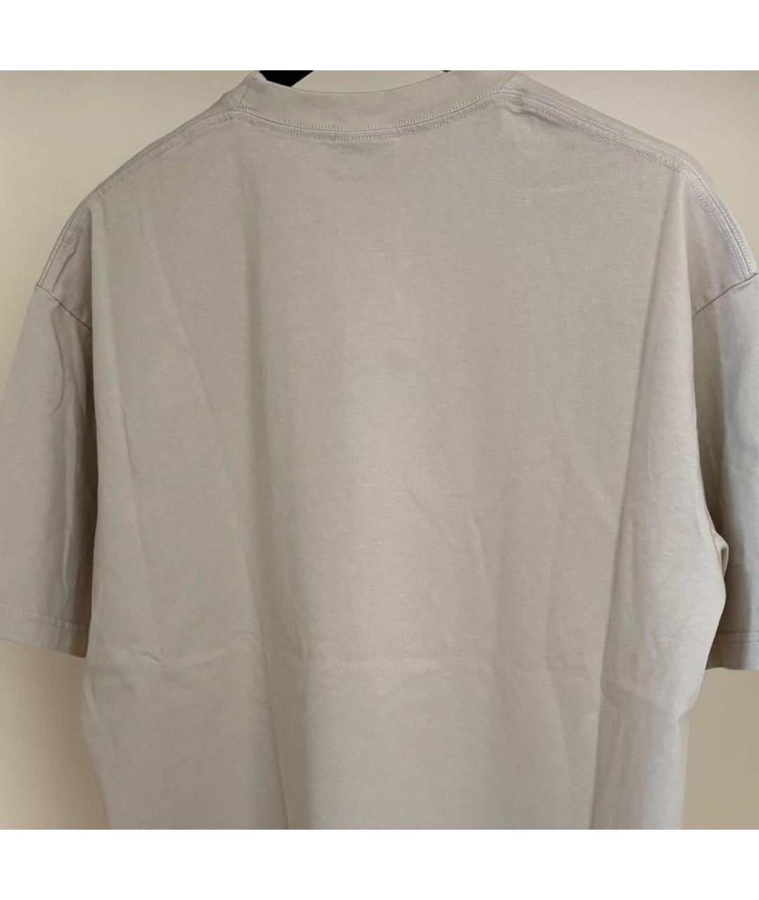 BALENCIAGA Бежевая хлопковая футболка, фото 4