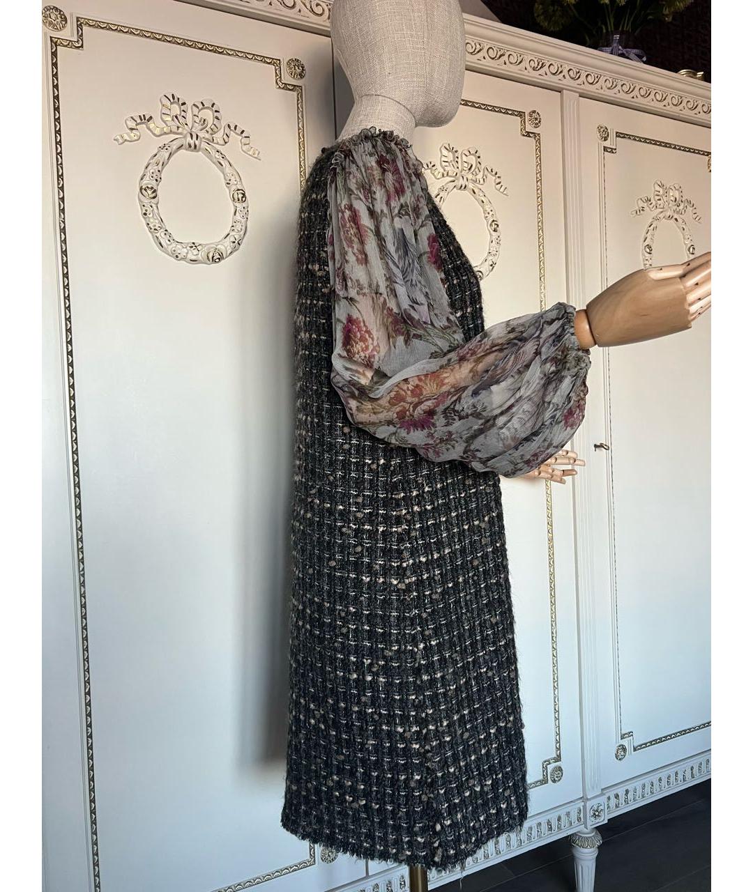 DOLCE&GABBANA Мульти шелковое повседневное платье, фото 3