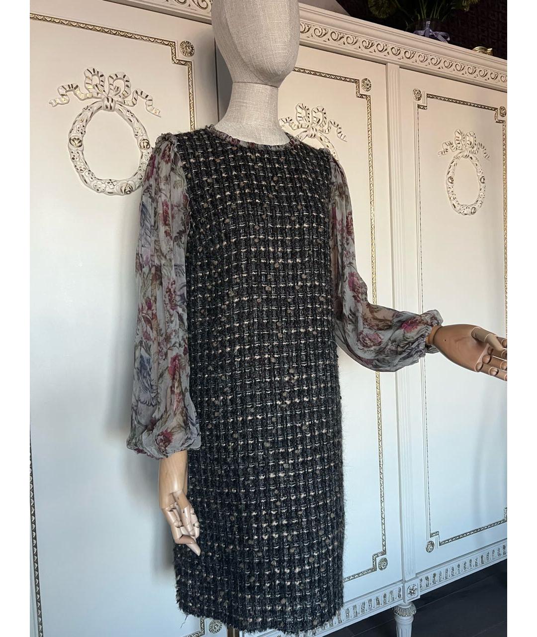 DOLCE&GABBANA Мульти шелковое повседневное платье, фото 2