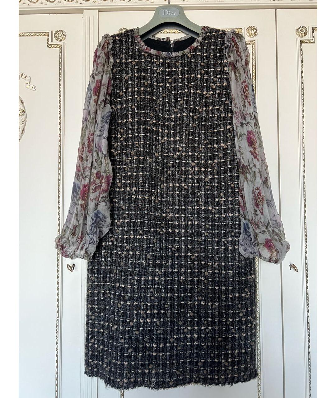 DOLCE&GABBANA Мульти шелковое повседневное платье, фото 9