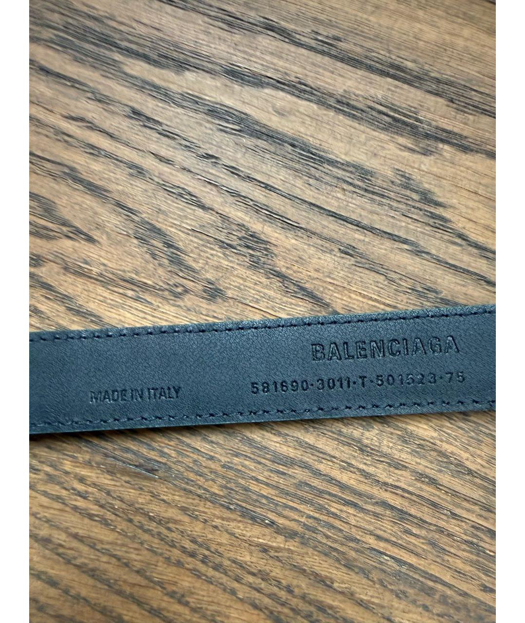 BALENCIAGA Зеленый кожаный ремень, фото 3