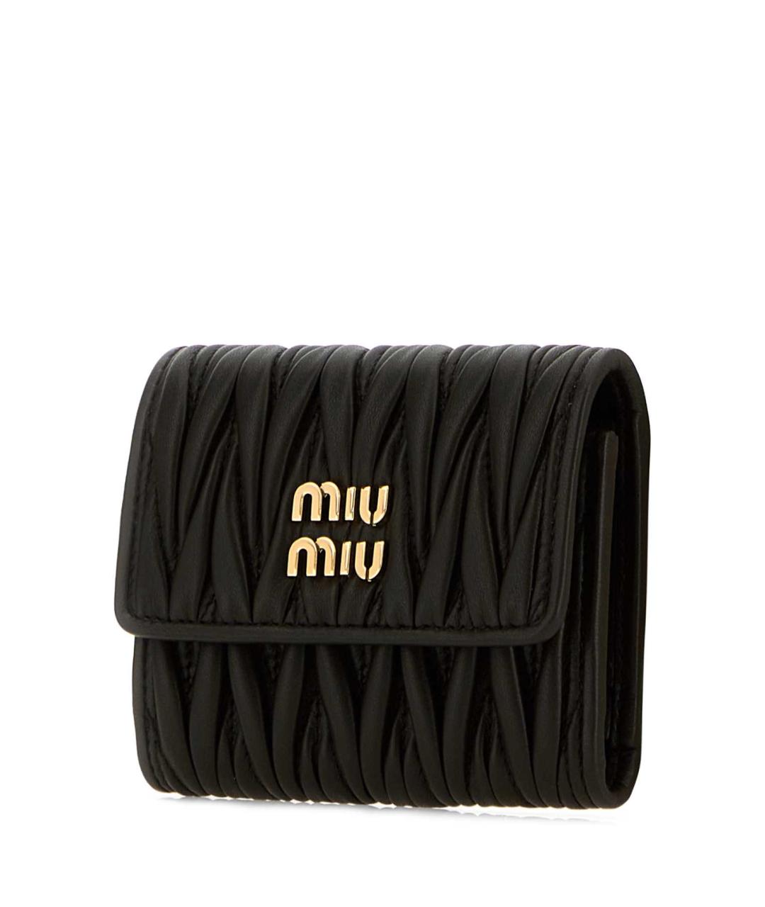 MIU MIU Черный кожаный кошелек, фото 2