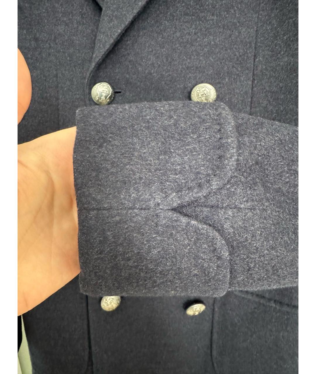 BRUNELLO CUCINELLI Темно-синее шерстяное пальто, фото 6