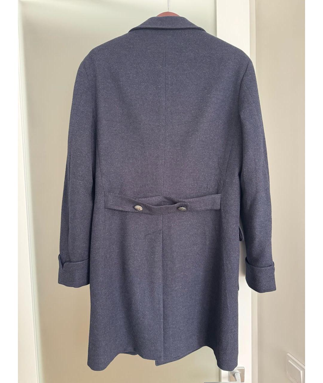 BRUNELLO CUCINELLI Темно-синее шерстяное пальто, фото 2
