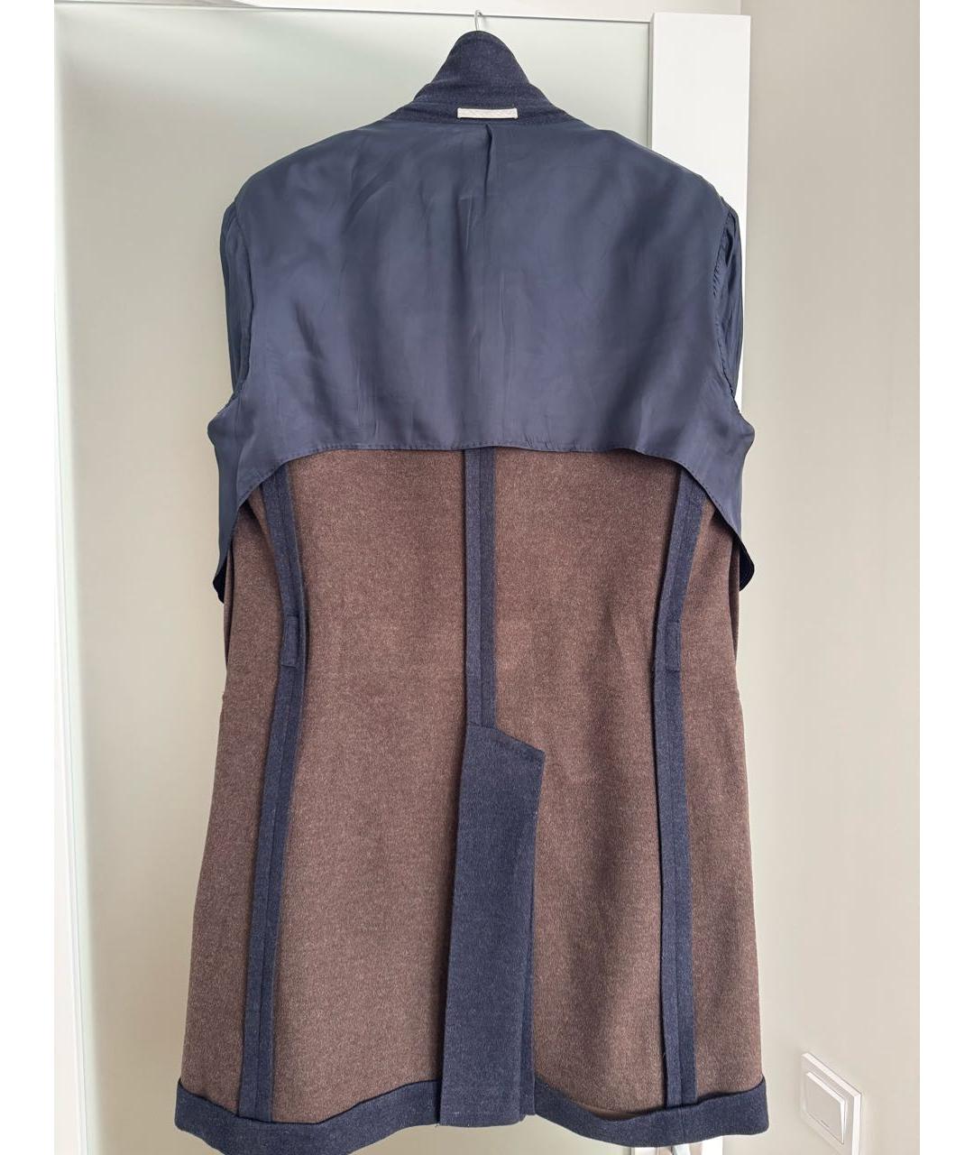 BRUNELLO CUCINELLI Темно-синее шерстяное пальто, фото 3