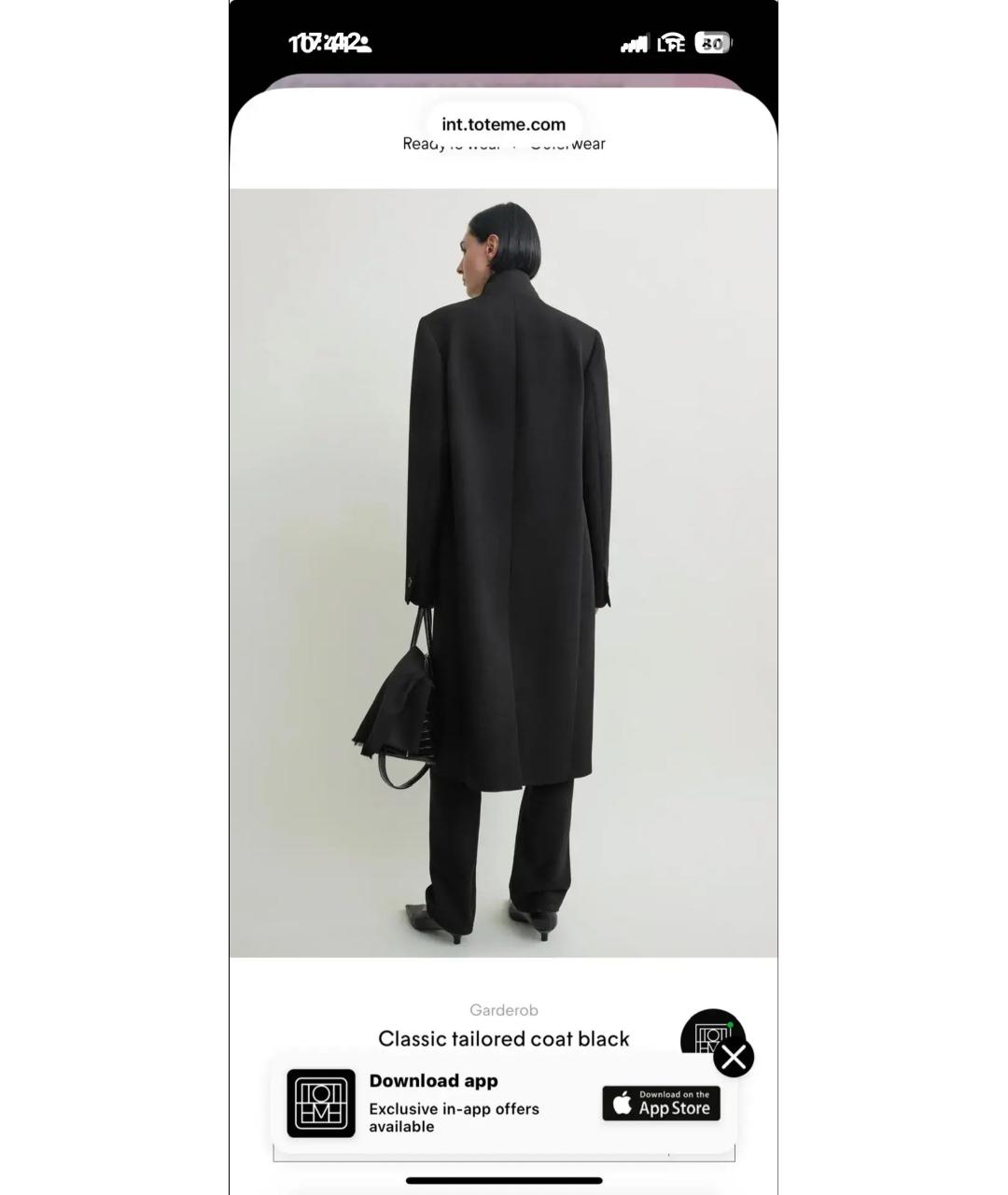 TOTEME Черное пальто, фото 6