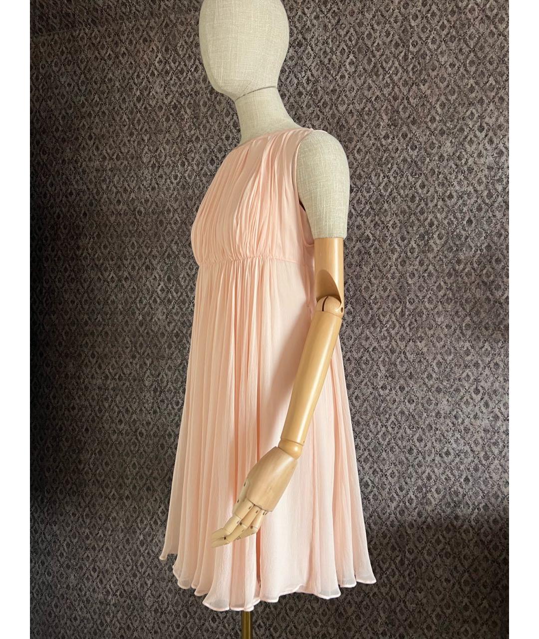 DOLCE&GABBANA Розовое шелковое коктейльное платье, фото 4