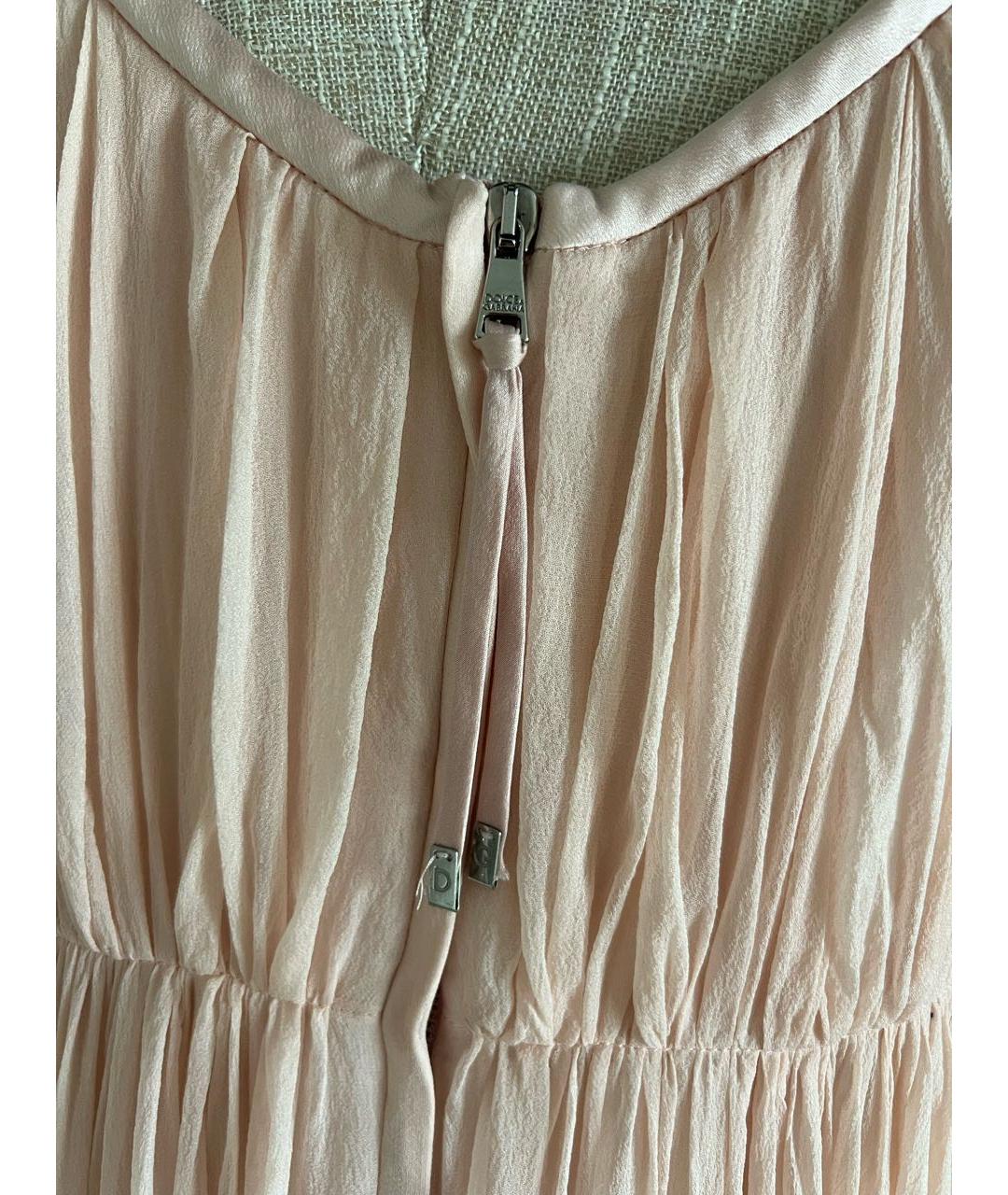 DOLCE&GABBANA Розовое шелковое коктейльное платье, фото 6