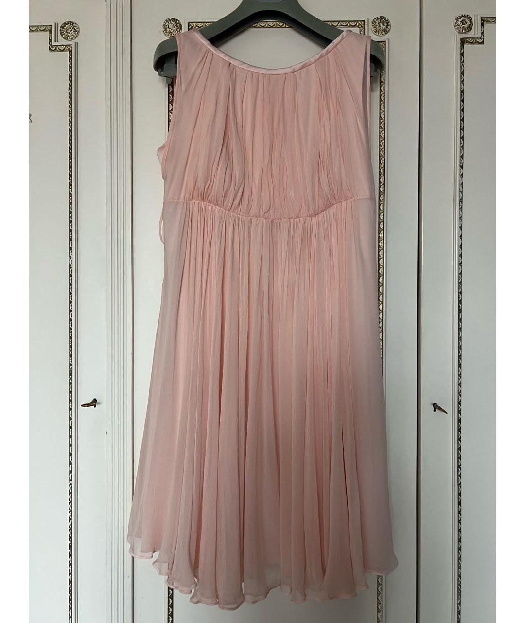 DOLCE&GABBANA Розовое шелковое коктейльное платье, фото 8
