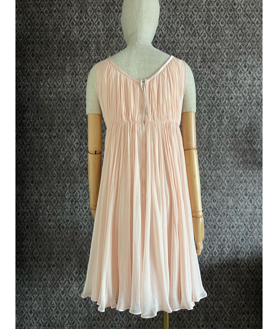 DOLCE&GABBANA Розовое шелковое коктейльное платье, фото 5